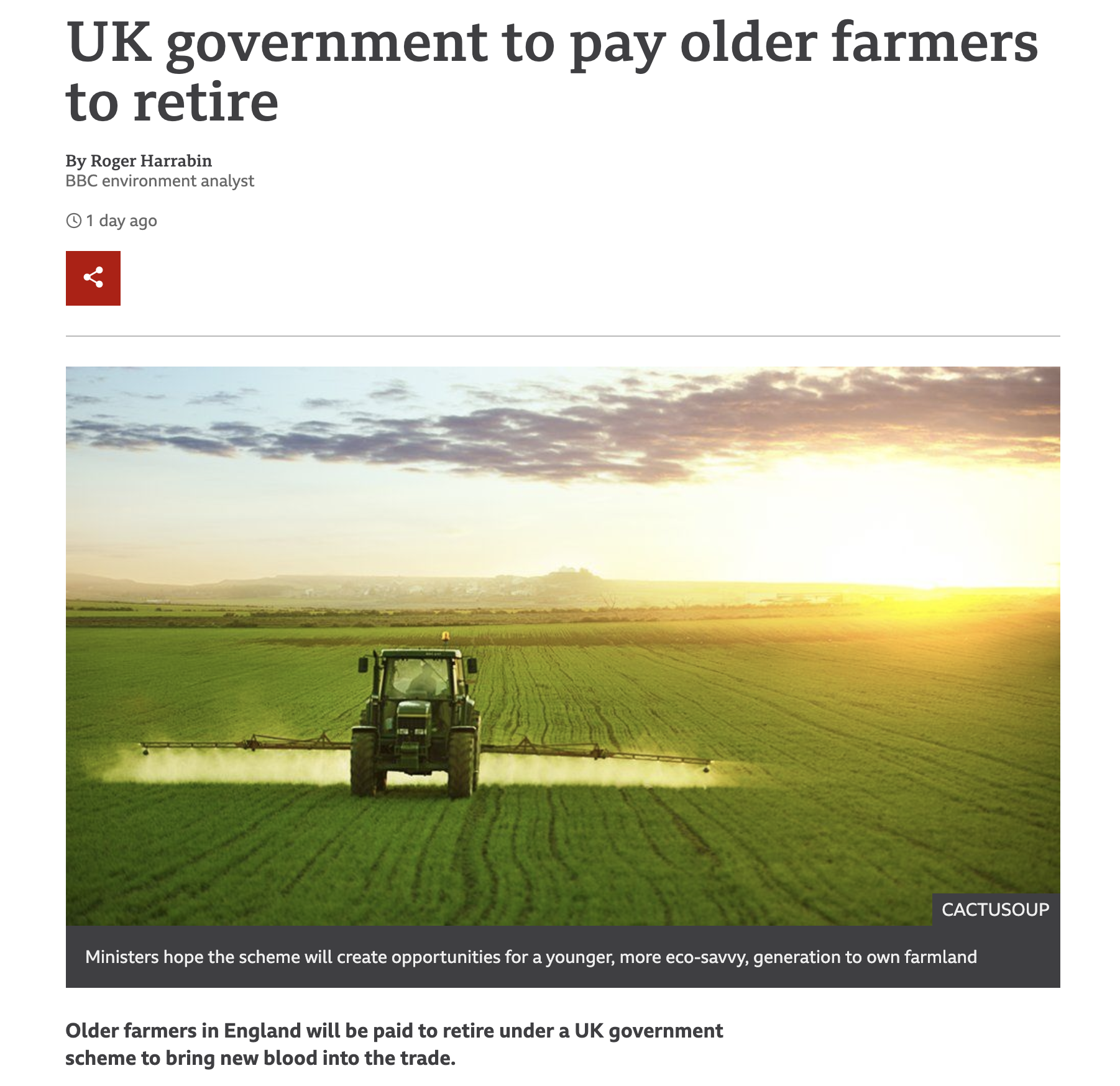 Paying older farmers to retire